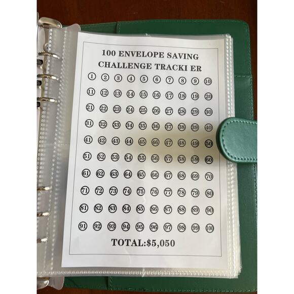 100 Envelope Challenge Binder, Easy and Fun Way to Save $5,050 NEW - Picture 2 of 2